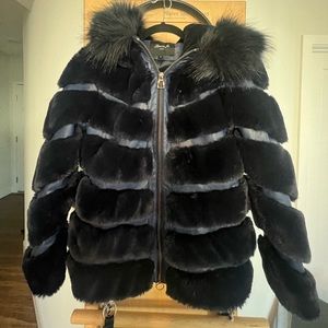 Laura Jo Faux Fur Hooded Jacket